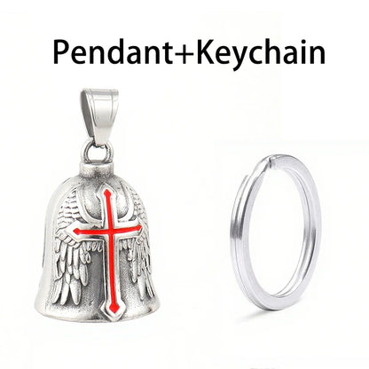 Stainless Steel Motorcycle Bell Pendant Trendy Charm Punk Necklaces For Men Vintage Biker Luck Amulet Jewelry Gifts Wholesale