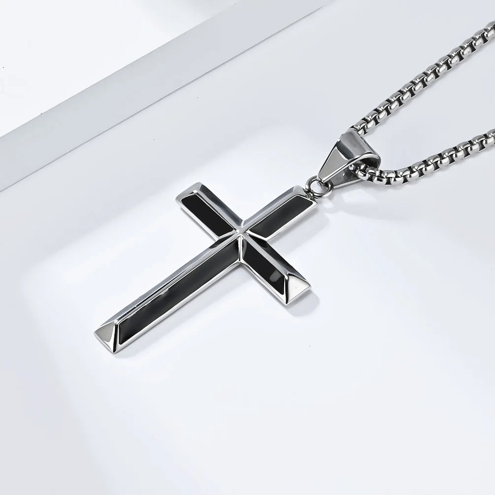 High Quality Stainless Steel Catholic Cross Pendant Unique Christianity Necklace with Oil Drop Charm for Men and Women    qykyai-sq.myshopify.com