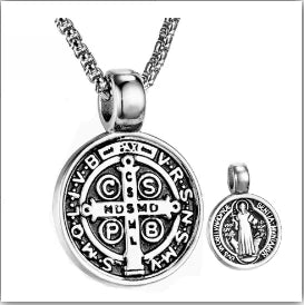 High Quality Stainless Steel Catholic Cross Pendant Unique Christianity Necklace with Oil Drop Charm for Men and Women