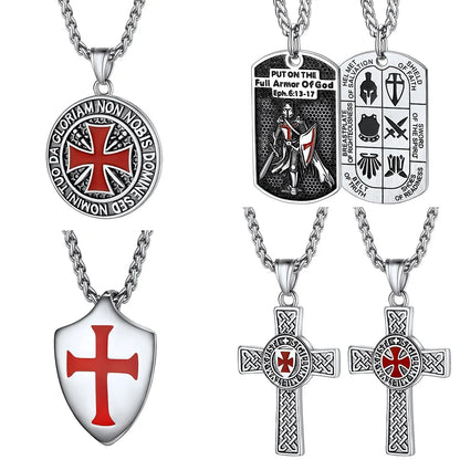 Ride with Faith and Honor: The Templar Knight's Cross Necklace collection