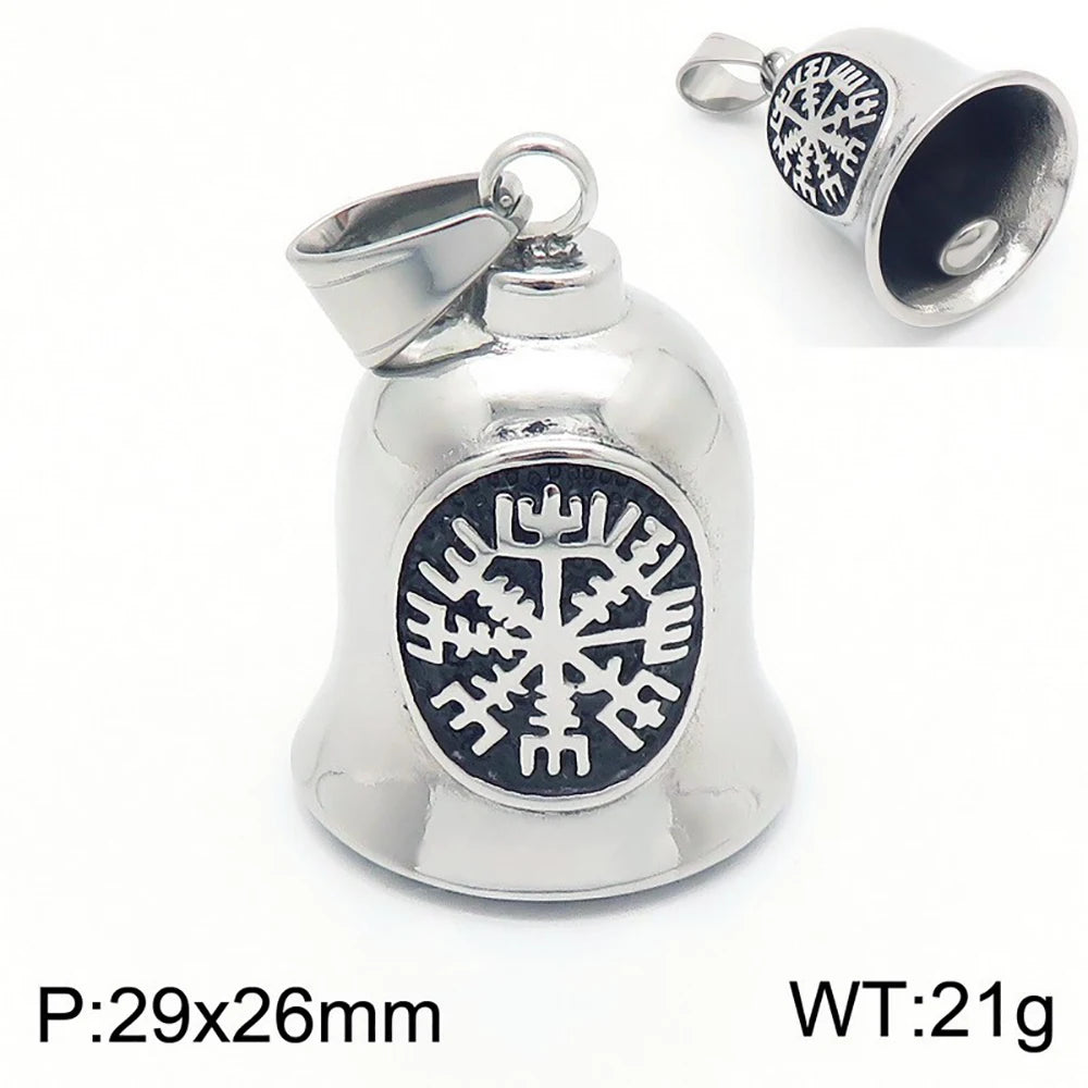 Fashion Cross Guardian Angel Wings Bell Necklace Pendant Men Viking Amulet Stainless Steel Jewelry Accessories (Has bell sound)    qykyai-sq.myshopify.com