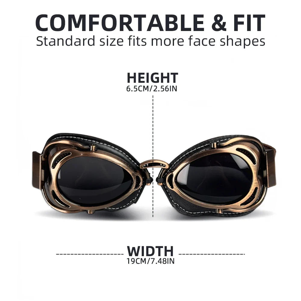 Motorcycle Vintage Old School Cruiser Retro Goggles