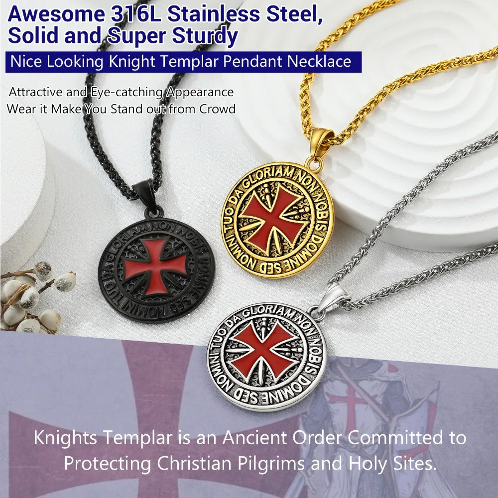 Ride with Faith and Honor: The Templar Knight's Cross Necklace collection