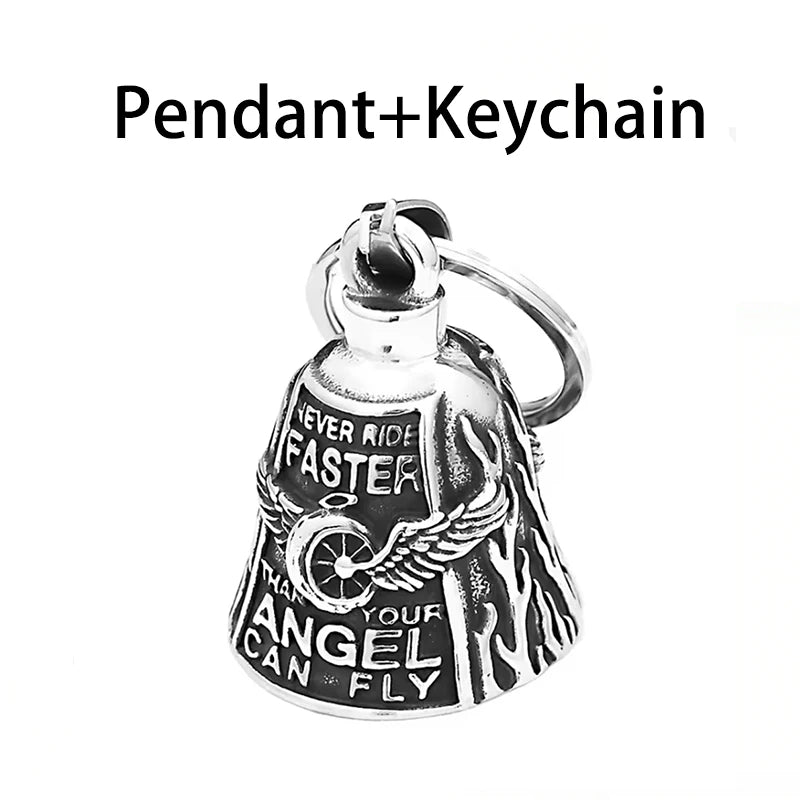 Stainless Steel Motorcycle Bell Pendant Trendy Charm Punk Necklaces For Men Vintage Biker Luck Amulet Jewelry Gifts Wholesale