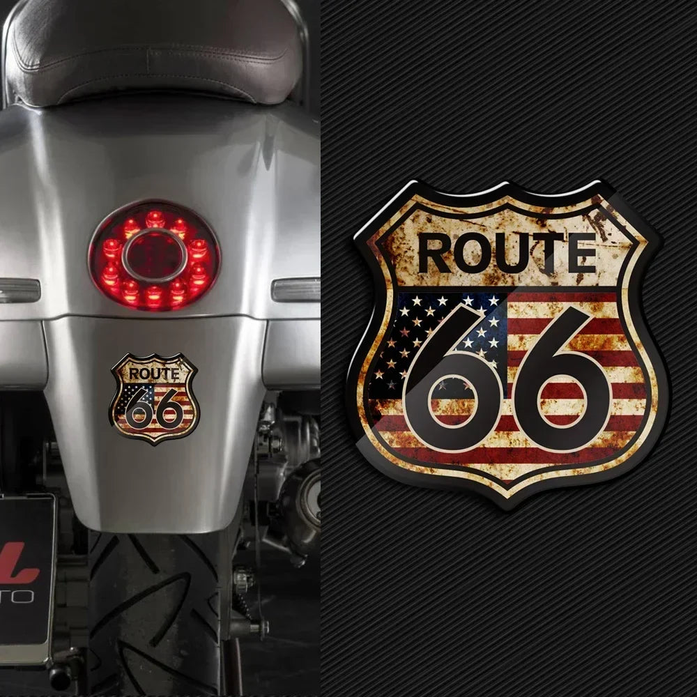 3D Route 66 Vintage Sticker