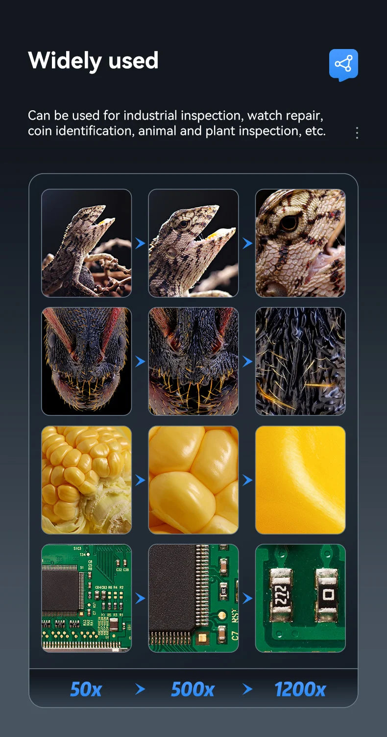 Portable 7" IPS Digital Microscope 1200X Magnification HD USB Professional Electron Microscopios for Phone Soldering Repair Tool    qykyai-sq.myshopify.com