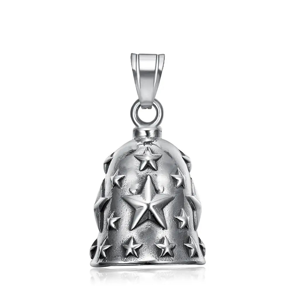 Live to Ride Eagle Wings Jesus Cross Biker Bell Pendant Stainless Steel Knuckles Heart Peace Sign Rose Eye Bell Christmas Gift