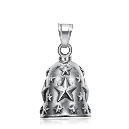 Live to Ride Eagle Wings Jesus Cross Biker Bell Pendant Stainless Steel Knuckles Heart Peace Sign Rose Eye Bell Christmas Gift