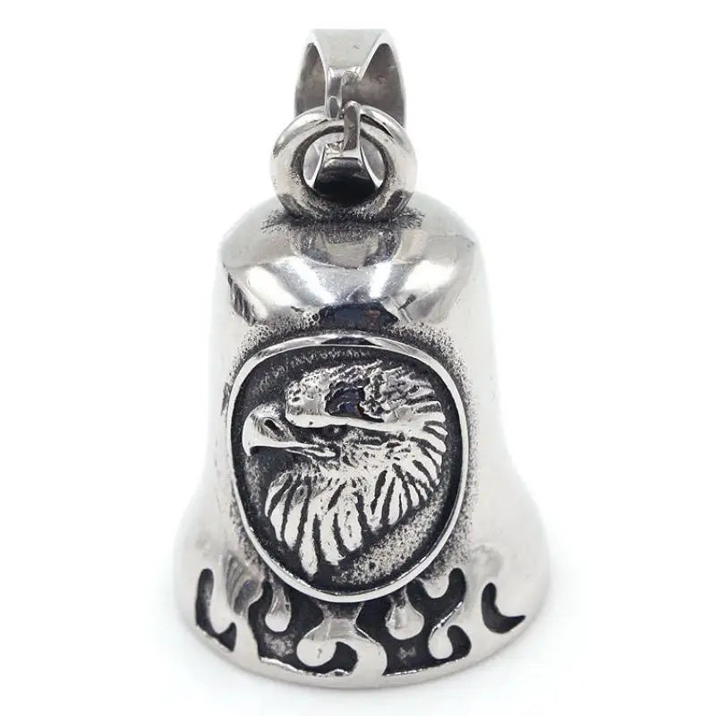 Men's Punk Cool Eagle Bell Pendant Bicycle Motorcycle Riding Rock Party Necklace Locomotive Exhibition Jewelry Accessories
