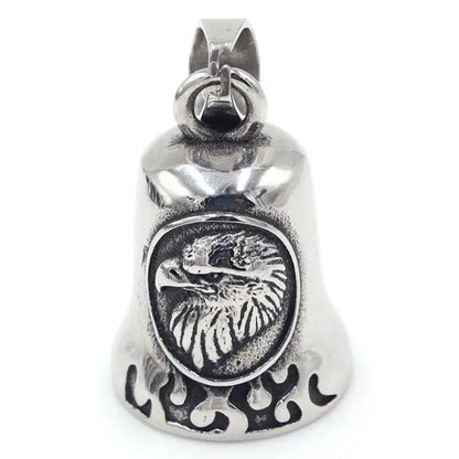 Men's Punk Cool Eagle Bell Pendant Bicycle Motorcycle Riding Rock Party Necklace Locomotive Exhibition Jewelry Accessories