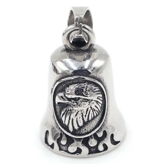Men's Punk Cool Eagle Bell Pendant Bicycle Motorcycle Riding Rock Party Necklace Locomotive Exhibition Jewelry Accessories