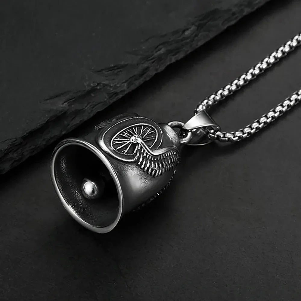   New Stainless Steel Motorcycle Bell Angel Wings Bell Pendant Necklace For Biker Fashion Lucky Amulet Jewelry Gifts Dropshipping    qykyai-sq.myshopify.com