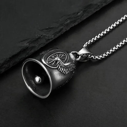   New Stainless Steel Motorcycle Bell Angel Wings Bell Pendant Necklace For Biker Fashion Lucky Amulet Jewelry Gifts Dropshipping    qykyai-sq.myshopify.com