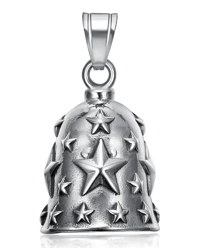 Live to Ride Eagle Wings Jesus Cross Biker Bell Pendant Stainless Steel Knuckles Heart Peace Sign Rose Eye Bell Christmas Gift