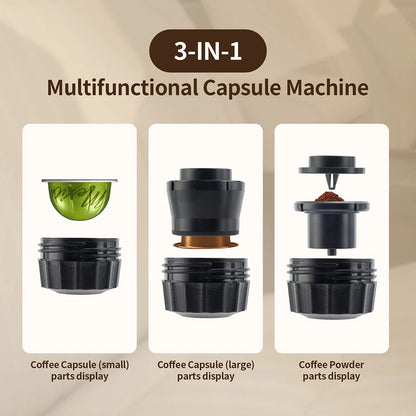 3-in-1 Portable Espresso Maker – Wireless Coffee Machine for Travel, Car & Camping
