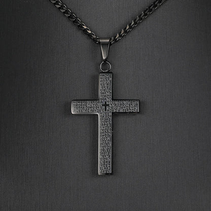 New - Cross Pendant Necklace for Men Women Jesus Christ Necklace Gold Black Silver Color Cuban Chain Religion Jewelry DKP684