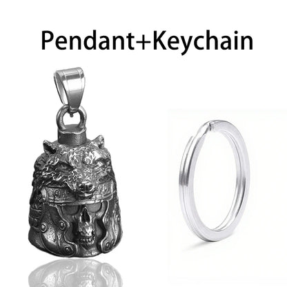 Stainless Steel Motorcycle Bell Pendant Trendy Charm Punk Necklaces For Men Vintage Biker Luck Amulet Jewelry Gifts Wholesale