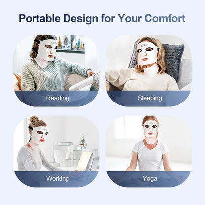 Silicone Red Light Therapy Mask 7 Color LED Face Mask anti Aging Rejuvenation Brighten Facial Mask with Eye Protection Cushion