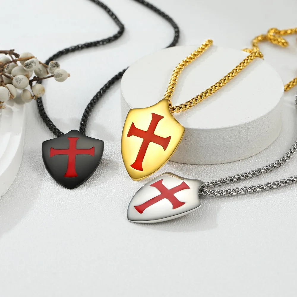Ride with Faith and Honor: The Templar Knight's Cross Necklace collection