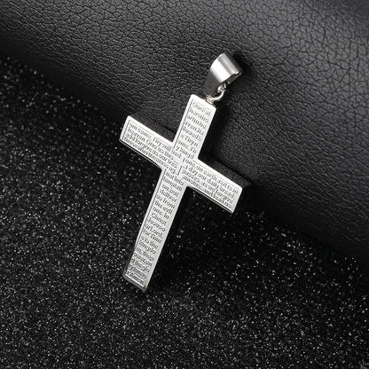 New - Cross Pendant Necklace for Men Women Jesus Christ Necklace Gold Black Silver Color Cuban Chain Religion Jewelry DKP684