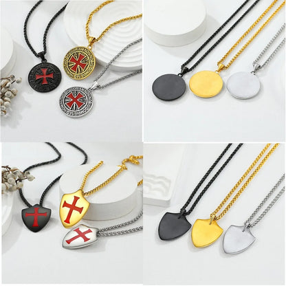 Ride with Faith and Honor: The Templar Knight's Cross Necklace collection