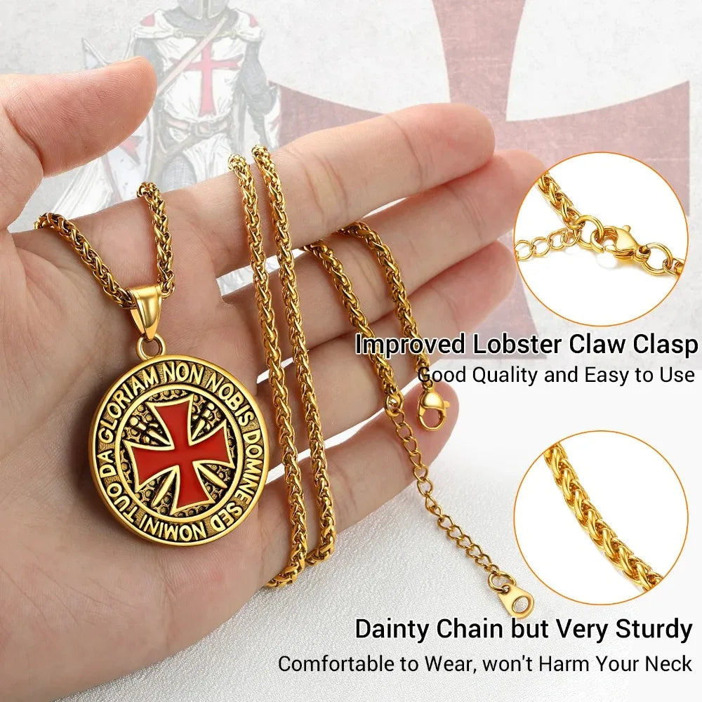 Ride with Faith and Honor: The Templar Knight's Cross Necklace collection