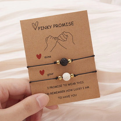 2Pcs New Trendy Cute Wish Sunflower Rainbow Love Black Rope Beads Bracelet for Girl Woman Fashion DIY Jewelry Gift Dropship