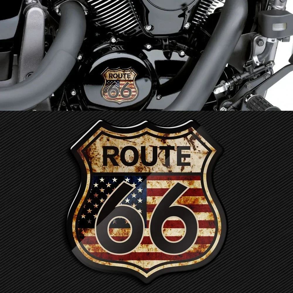 3D Route 66 Vintage Sticker