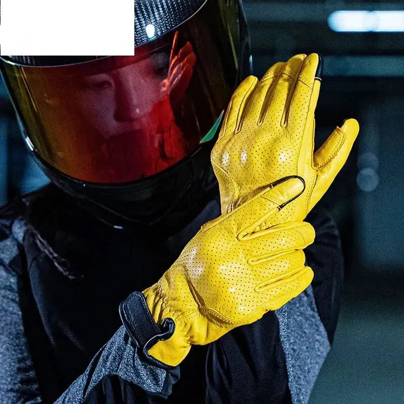 Vintage Leather Gloves Touchscreen