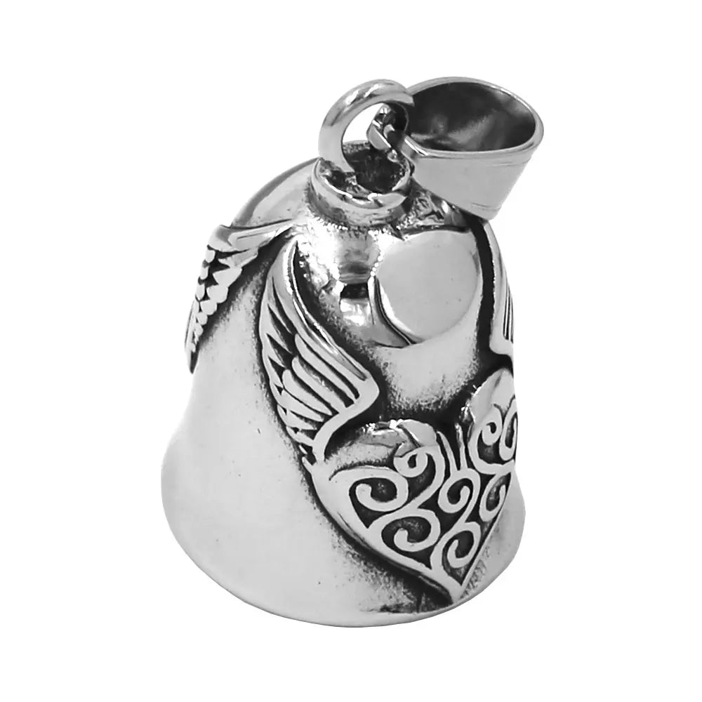 Live to Ride Eagle Wings Jesus Cross Biker Bell Pendant Stainless Steel Knuckles Heart Peace Sign Rose Eye Bell Christmas Gift