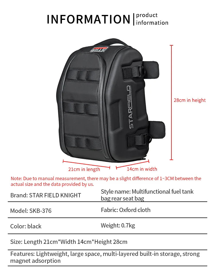 Magnetic Fuel Tank Bag Motorcycle Waterproof Large Capacity