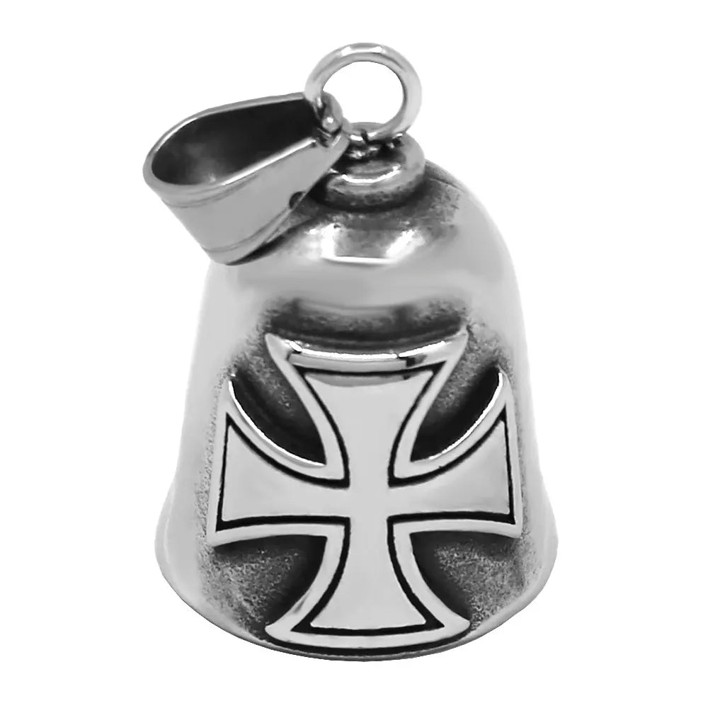 Live to Ride Eagle Wings Jesus Cross Biker Bell Pendant Stainless Steel Knuckles Heart Peace Sign Rose Eye Bell Christmas Gift