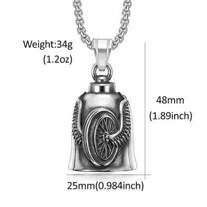   New Stainless Steel Motorcycle Bell Angel Wings Bell Pendant Necklace For Biker Fashion Lucky Amulet Jewelry Gifts Dropshipping    qykyai-sq.myshopify.com