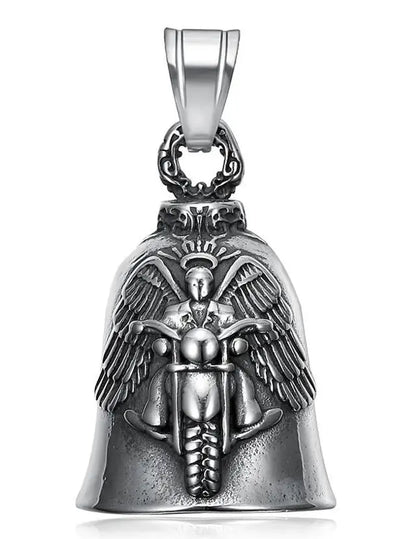 Live to Ride Eagle Wings Jesus Cross Biker Bell Pendant Stainless Steel Knuckles Heart Peace Sign Rose Eye Bell Christmas Gift