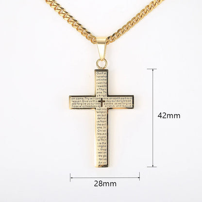 Cross Pendant Necklace for Men Women Jesus Christ Necklace Gold Black Silver Color Cuban Chain Religion Jewelry DKP684