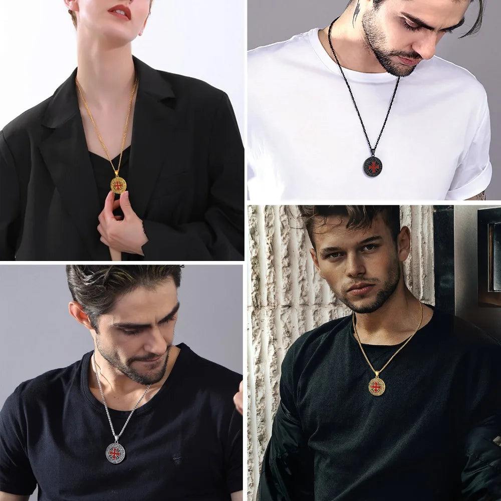 Ride with Faith and Honor: The Templar Knight's Cross Necklace collection