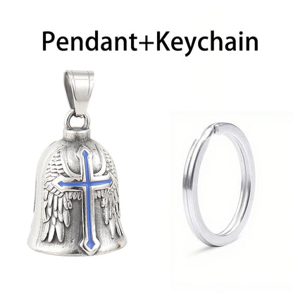 Stainless Steel Motorcycle Bell Pendant Trendy Charm Punk Necklaces For Men Vintage Biker Luck Amulet Jewelry Gifts Wholesale