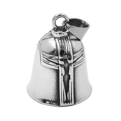 Live to Ride Eagle Wings Jesus Cross Biker Bell Pendant Stainless Steel Knuckles Heart Peace Sign Rose Eye Bell Christmas Gift