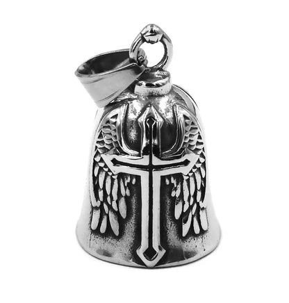 Live to Ride Eagle Wings Jesus Cross Biker Bell Pendant Stainless Steel Knuckles Heart Peace Sign Rose Eye Bell Christmas Gift