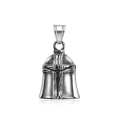 New Stainless Steel Motorcycle Bell Angel Wings Bell Pendant Necklace For Biker Fashion Lucky Amulet Jewelry Gifts Dropshipping