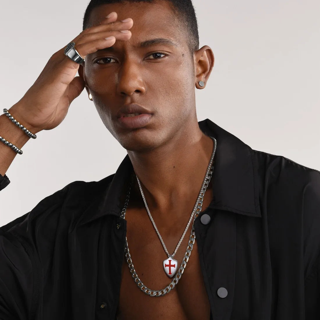 Ride with Faith and Honor: The Templar Knight's Cross Necklace collection