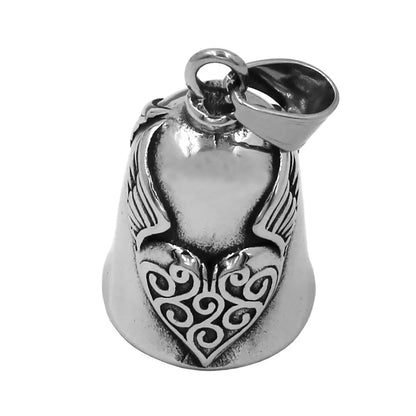 Live to Ride Eagle Wings Jesus Cross Biker Bell Pendant Stainless Steel Knuckles Heart Peace Sign Rose Eye Bell Christmas Gift