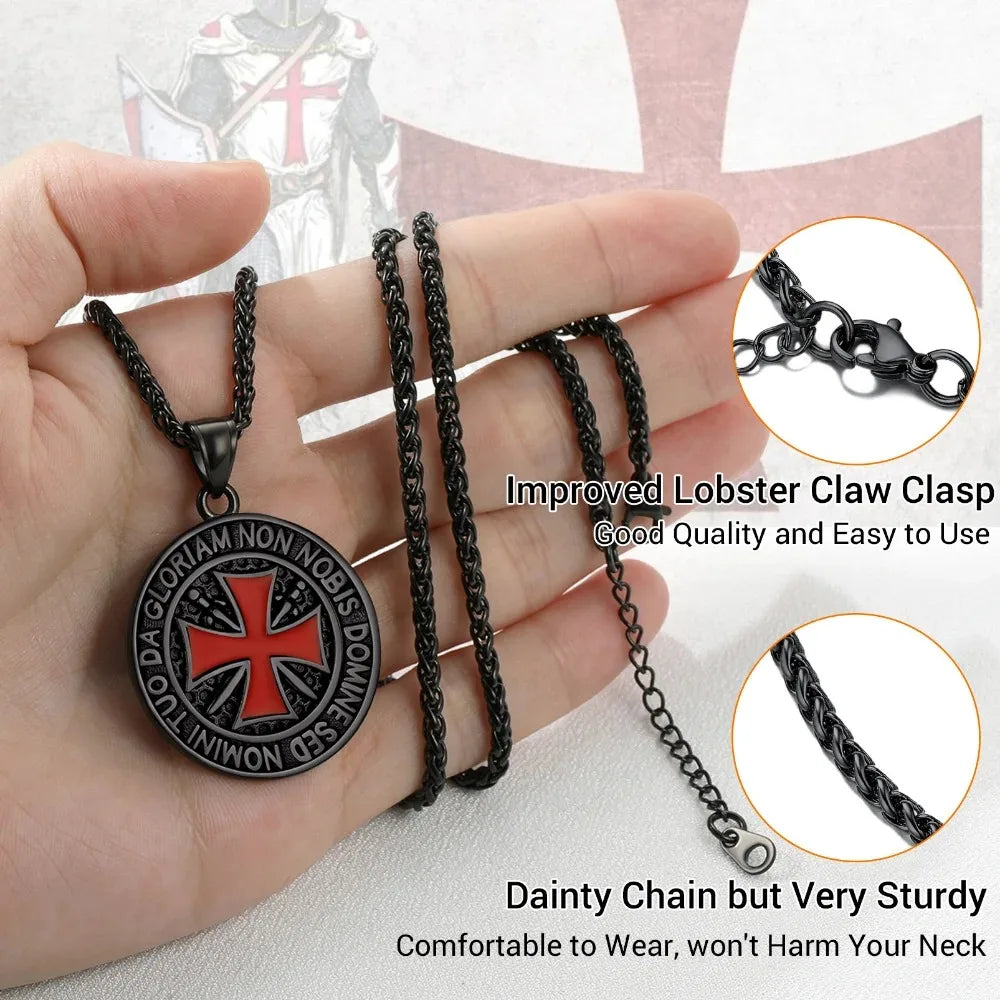 Ride with Faith and Honor: The Templar Knight's Cross Necklace collection