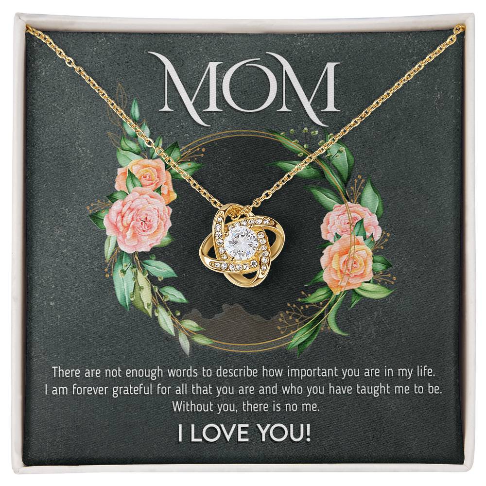 Mom - Not enough Words | Love Knot Necklace