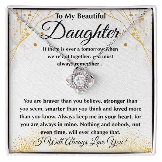 To my Beloved Daughter | Love Knot Necklace