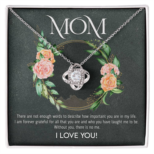 Mom - Not enough Words | Love Knot Necklace