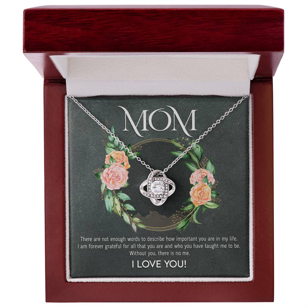 Mom - Not enough Words | Love Knot Necklace