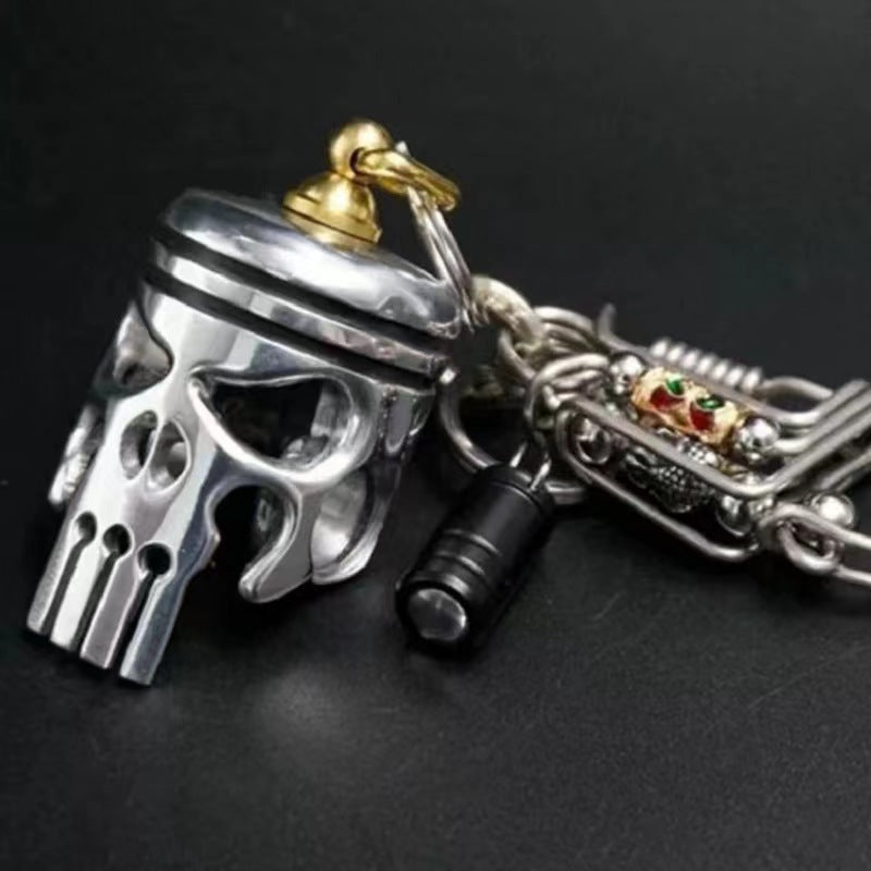 SkullPiston – Unieke Schedel Sleutelhanger met Pistonstijl en