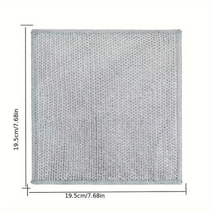 Stainless Steel Kitchen Cleaning Cloth, 10/20Pcs Home Multifunctional Durable Quick Drying Mesh Scouring Pad, Household Dishwashing Cleaning Tool for Pot & Stove