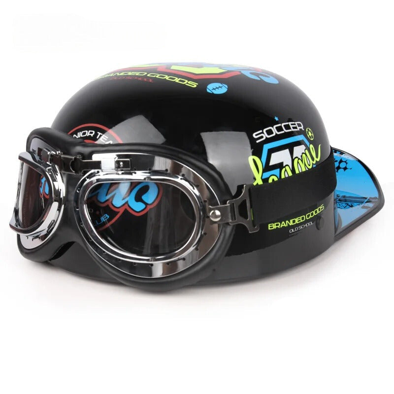 Vintage Half Motorcycle Helmet    qykyai-sq.myshopify.com